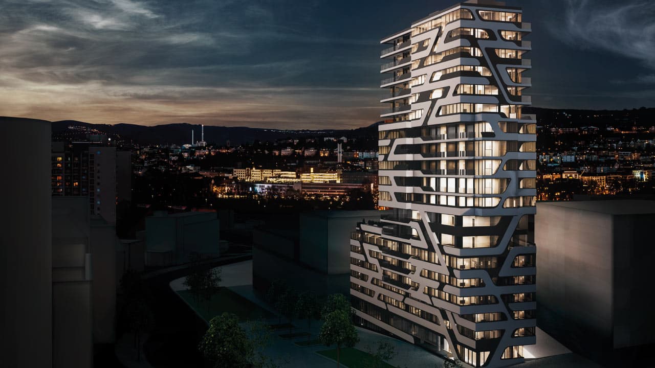 Equinox Founding Partner Noémi was leading the team generating construction and building permission materials as well as coordinating interior design for several apartments and clients for the 18-storey hotel and serviced apartments building in central Stuttgart.