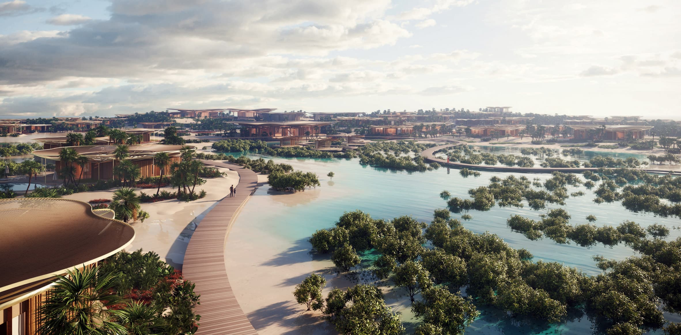 The Equinox Founding Partners supported Foster+Partners in developing the sustainability concept for the Coral Bloom Resort masterplan on Shurayrah Island.