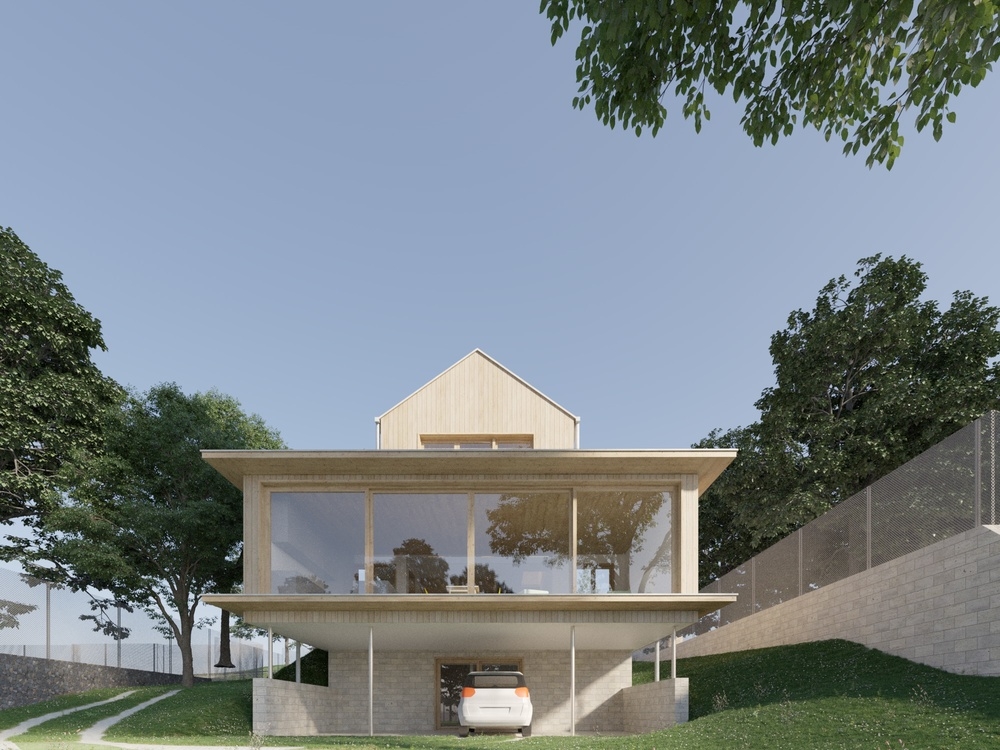 This CLT family residence was designed by Equinox, supporting the sustainability of the project by computational simulations.